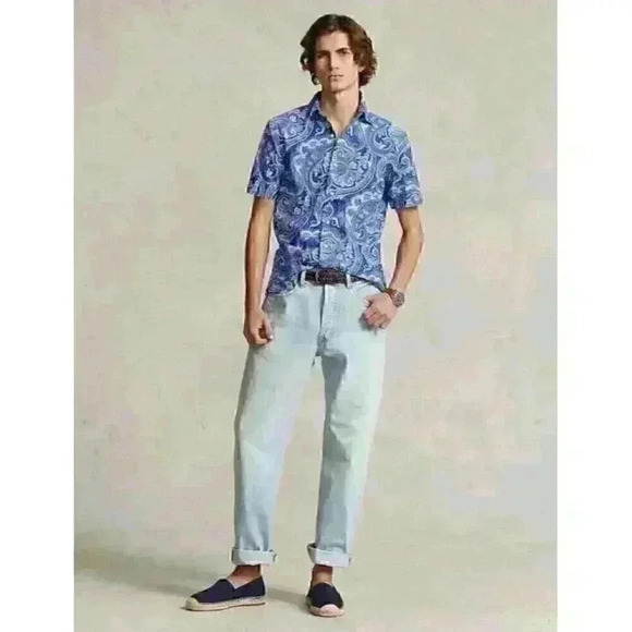 NEW! Polo Ralph Lauren Men's 30X32 Cropped Wide-Leg Jean NWT $125 - Picture 2 of 4